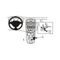 Brodit ProClip Console mount, Angled - Renault Clio I 1999-2001