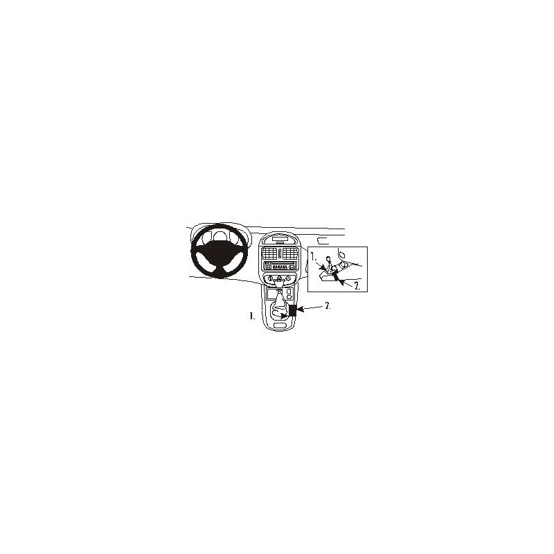 Brodit ProClip Console mount, Angled - Renault Clio I 1999-2001 Brodit ProClip Console mount, Angled - Renault Clio I 1999-2001