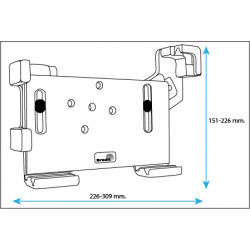 BRODIT Justerbar Bilholder B:226-309mm H:151-226mm