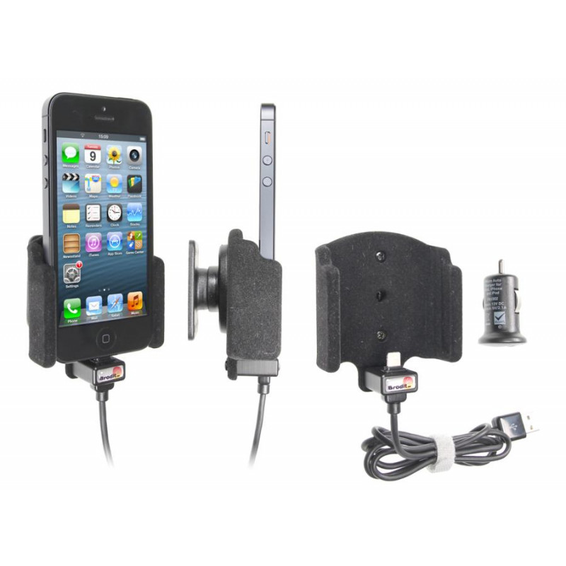 Brodit Aktiv Bilholder Apple iPhone 5   m.fl.- Aktiv holder med cigg-kontakt (521501)